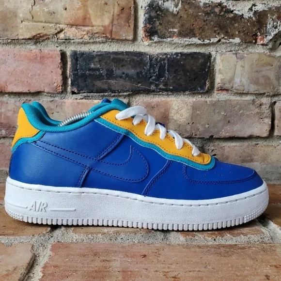 Nike Air Force 1 LV8 1 DBL Double Blue Yellow  BV1084-400 - Picture 7 of 10